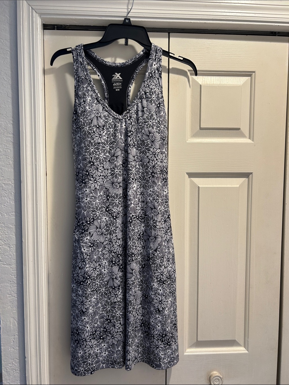 Zeroxposure:  Black & White Floral Racerback Sundress size M, New